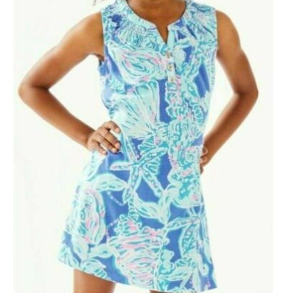 Lilly Pulitzer Mini Essie dress Blue Haven Into the Deep Size M (6-7) & L NWT - Picture 1 of 14